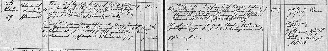 Kahlig Beyer Marriage Record
